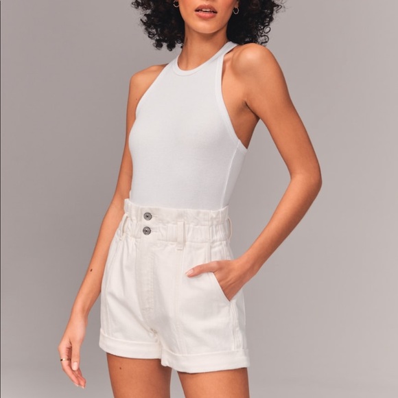 BNWT Abercrombie denim paper bag shorts - Picture 3 of 13